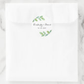 Grüne Blätter Botanische Hochzeit Runder Aufkleber (Tasche)