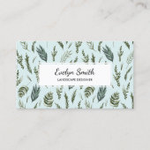 Grüne Blätter Botanische Muster-Visitenkarte Telefonnummerkarte (Vorderseite)