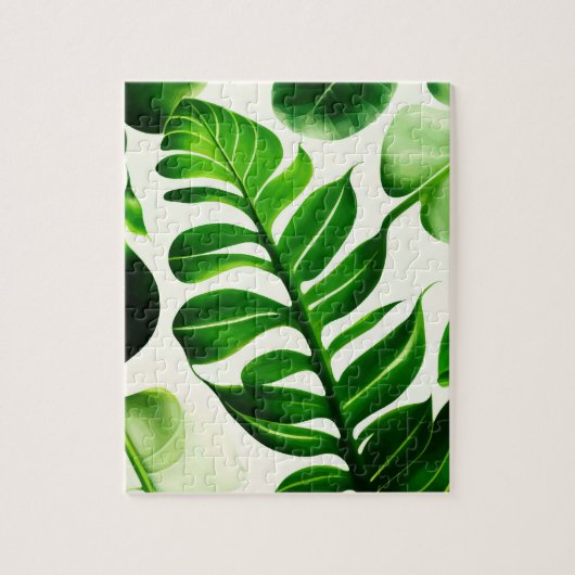 Grüne Blätter Botanische Pflanze Puzzle (Vertikal)