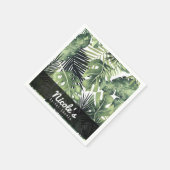 Grüne Blätter Botanische tropische Pflanze Hochzei Serviette (Ecke)