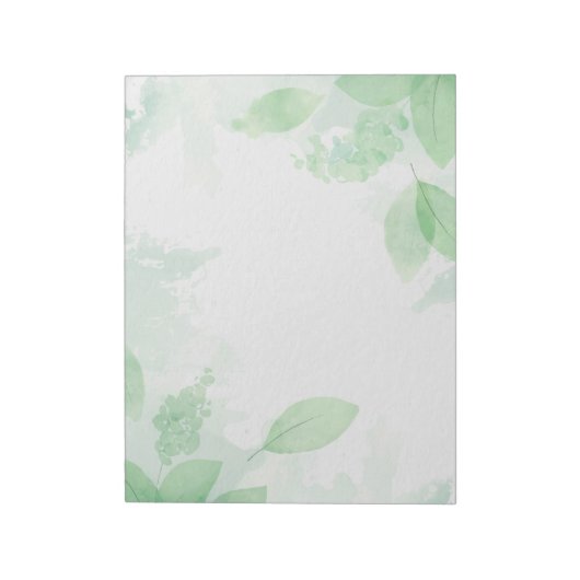 Grüne Blätter Botanischer Notepad Notizblock (Rotiert)