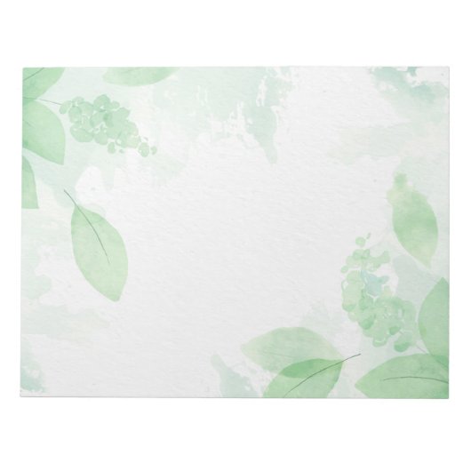 Grüne Blätter Botanischer Notepad Notizblock (Vorderseite)