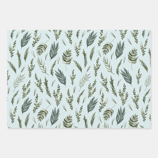 Grüne Blätter Botanisches Muster (Vorderseite)