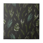 Grüne Blätter Botanisches Muster Fliese (Vorderseite)