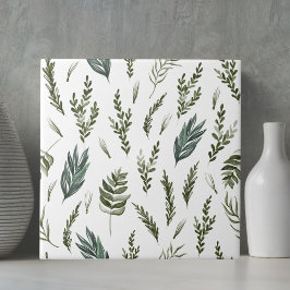 Grüne Blätter Botanisches Muster Fliese