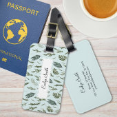 Grüne Blätter Botanisches Muster Gepäckanhänger