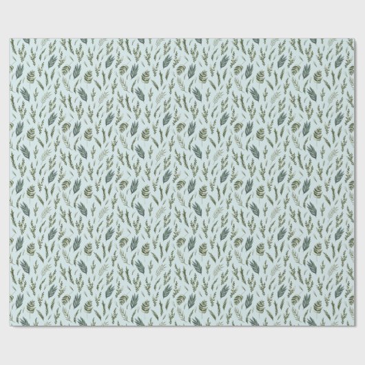 Grüne Blätter Botanisches Muster Geschenkpapier (Flach)