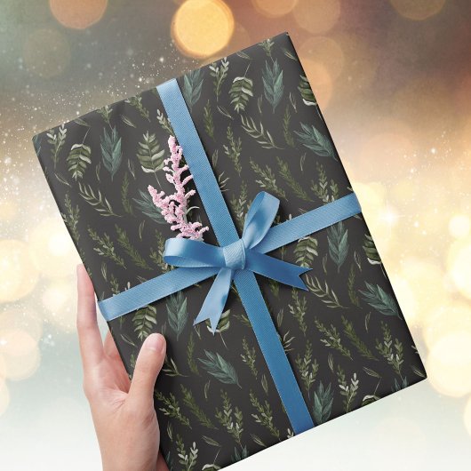 Grüne Blätter Botanisches Muster Geschenkpapier