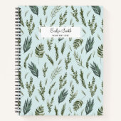 Grüne Blätter Botanisches Muster Notizblock (Vorderseite)