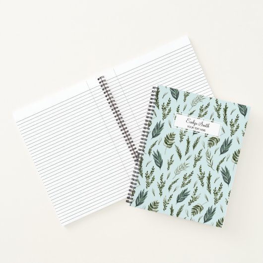 Grüne Blätter Botanisches Muster Notizblock (Innenseite)