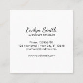 Grüne Blätter Botanisches Muster Square Quadratische Visitenkarte (Rückseite)