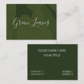 Grüne Blätter Botanisches Naturmuster Visitenkarte (Vorne/Hinten)