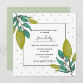 Grüne Blätter Brautdusche Einladung (Vorne/Hinten)
