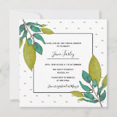 Grüne Blätter Brautdusche Einladung (Vorderseite)