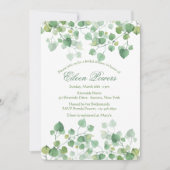 Grüne Blätter Bridal Dusche Einladung (Vorderseite)