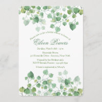 Grüne Blätter Bridal Dusche Einladung