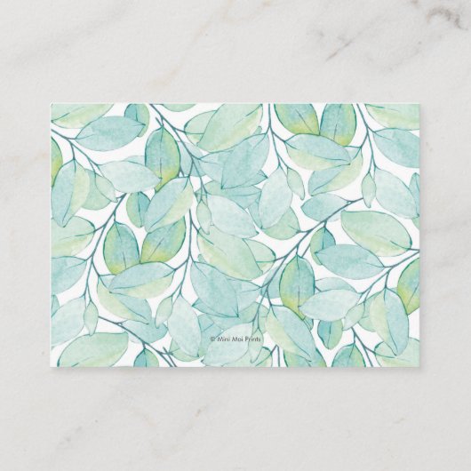 Grüne Blätter Bücher für Babyduschkarte Begleitkarte (Rückseite)