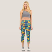 Grüne Blätter Capri Leggings (Vorderseite)