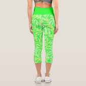 Grüne Blätter Capri Leggings (Rückseite)