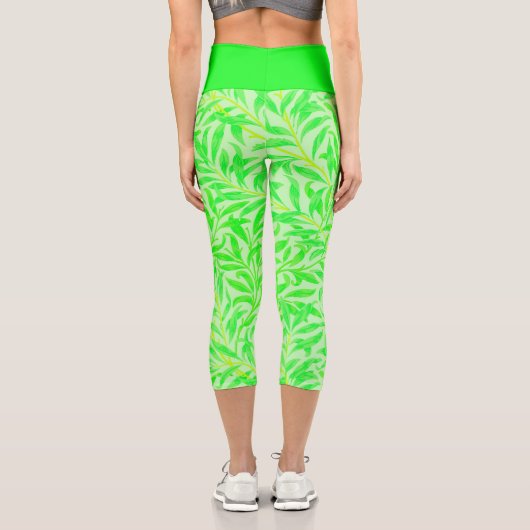 Grüne Blätter Capri Leggings (Rückseite)