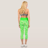 Grüne Blätter Capri Leggings (Rückseite)