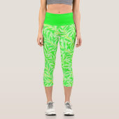 Grüne Blätter Capri Leggings (Vorderseite)