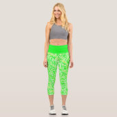 Grüne Blätter Capri Leggings (Vorderseite)