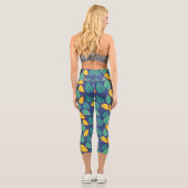 Grüne Blätter Capri Leggings (Rückseite)