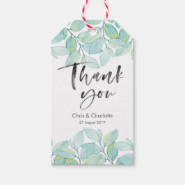 Grüne Blätter danke Ihnen für Tags Geschenkanhänger