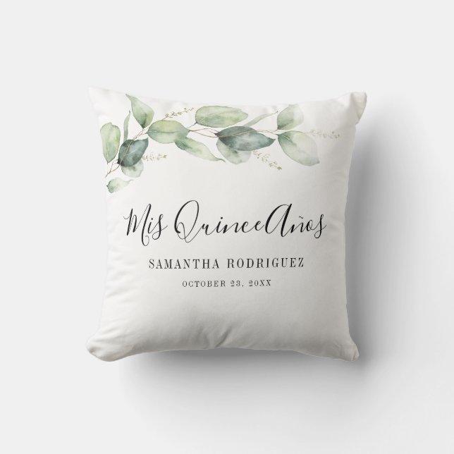 Grüne Blätter der Eukalyptus Kissen (Vorderseite)