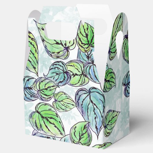 Grüne Blätter Dialogfeld "Gefälligkeit" Geschenkschachtel (Geöffnet)