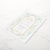 Grüne Blätter, die das Datum speichern Folieneinladung (Gedreht)