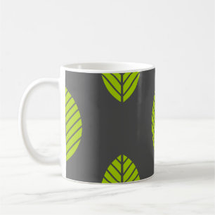 Grüne Blätter dunkel Kaffeetasse