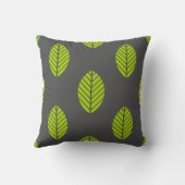 Grüne Blätter dunkel Kissen (Rückseite)