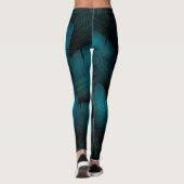 grüne Blätter dunkle Leggings (Rückseite)