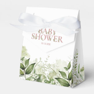 Grüne Blätter Dusty Rose Baby Shower Geschenkschachtel