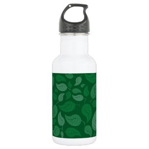 Grüne Blätter Edelstahlflasche