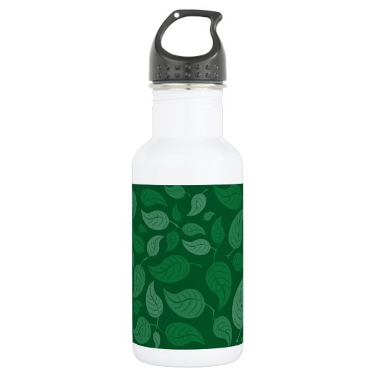 Grüne Blätter Edelstahlflasche (Vorderseite)