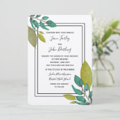 Grüne Blätter Einladung (Stehend Vorderseite)