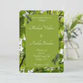 Grüne Blätter Einladung zum Hochzeitsfeiern (Stehend Vorderseite)