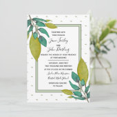 Grüne Blätter Einladung zum Hochzeitsfeiern (Stehend Vorderseite)