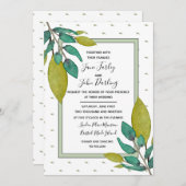 Grüne Blätter Einladung zum Hochzeitsfeiern (Vorne/Hinten)