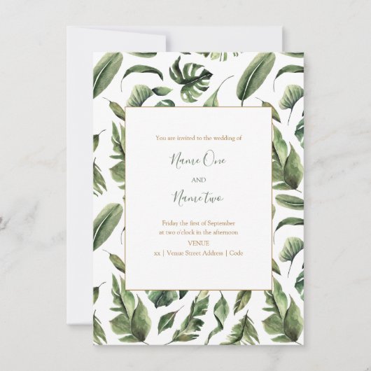 Grüne Blätter, Einladung zur Waldhochzeit (Vorderseite)