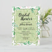 Grüne Blätter Einladungen zur Aquarelldusche (Stehend Vorderseite)