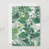 Grüne Blätter Eleganter botanischer Rahmen Taufe Einladung (Rückseite)