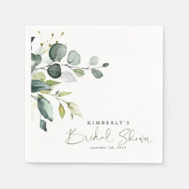 Grüne Blätter Elegantes Brautparty Serviette