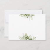 Grüne Blätter Elegantes Script Herzlich Willkommen RSVP Karte (Rückseite)