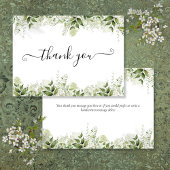 Grüne Blätter Elegantes Skript Dankeskarte