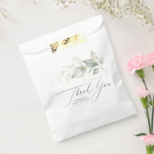 Grüne Blätter Elegantes Skript Vielen Dank für Ihr Geschenktütchen (Versiegelt)