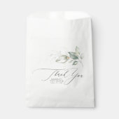 Grüne Blätter Elegantes Skript Vielen Dank für Ihr Geschenktütchen (Vorderseite)